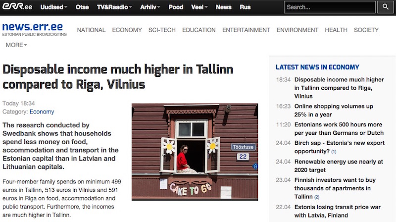  Disposable income much higher in Tallinn